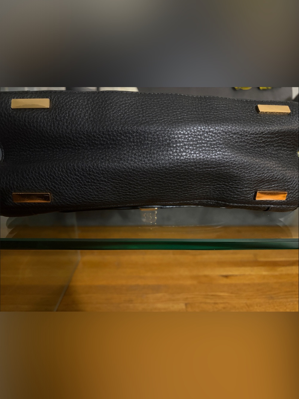 Rebecca Minkoff Pebbled Black Leather Handbag W/ Crossbody Strap & Gold Hardware - Picture 6 of 15